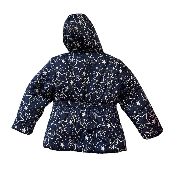 Girls Starry Puffer Coat - Size 5/6 - Picture 2 of 3